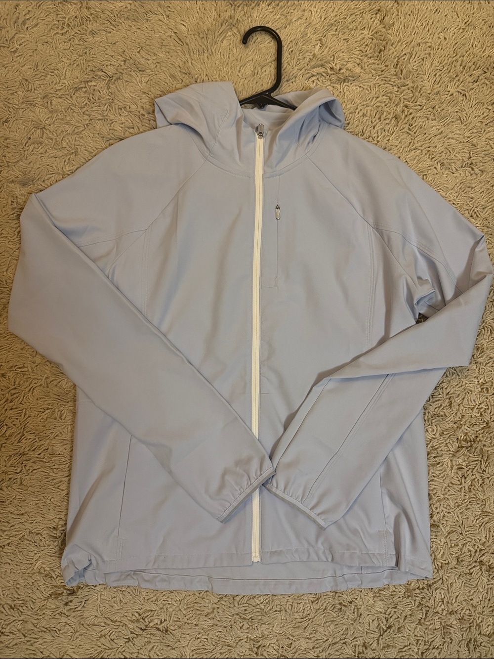 Athleta Pale Blue Lightweight Hooded Jacket